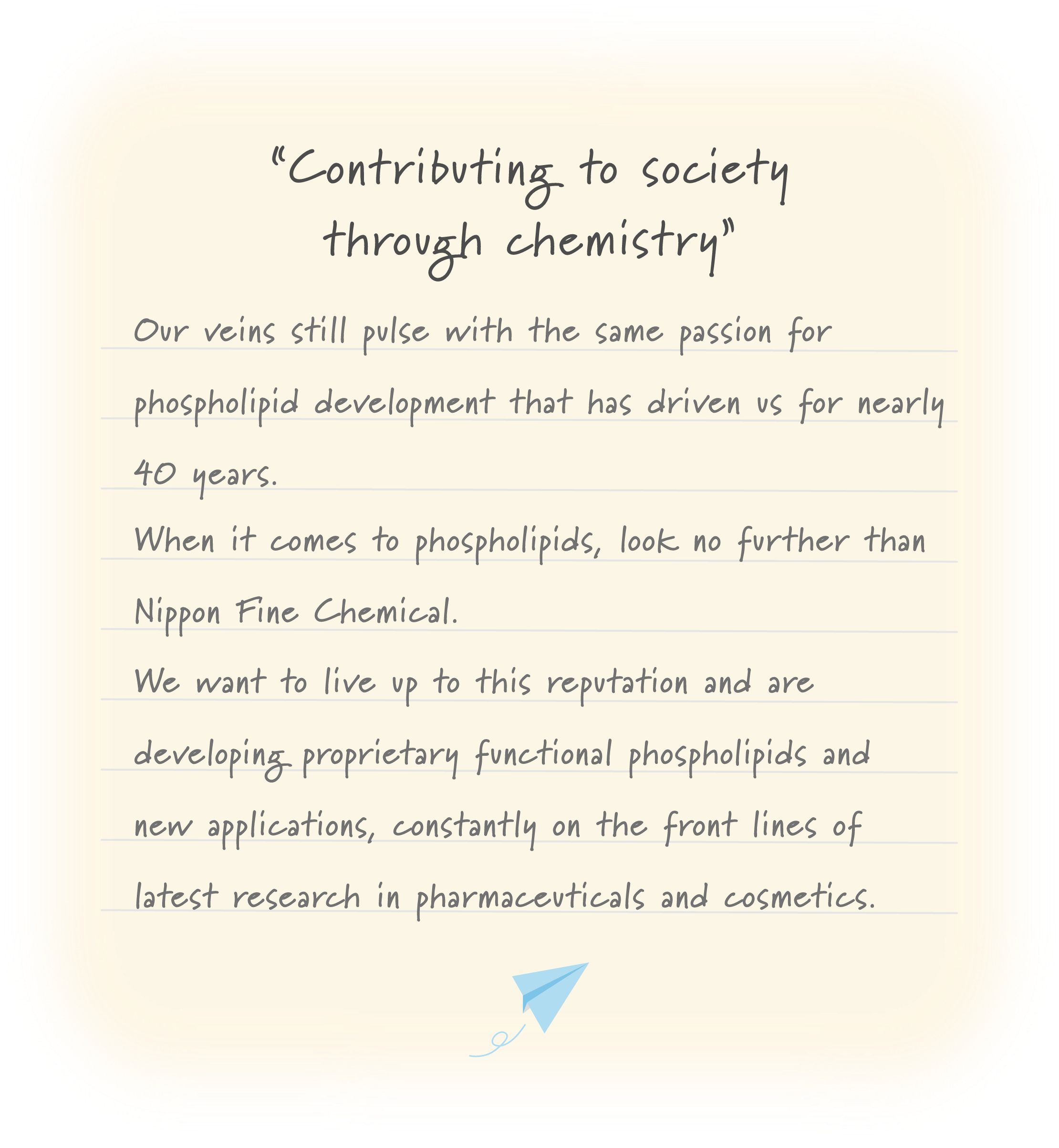 Contributing to society through chemistry.