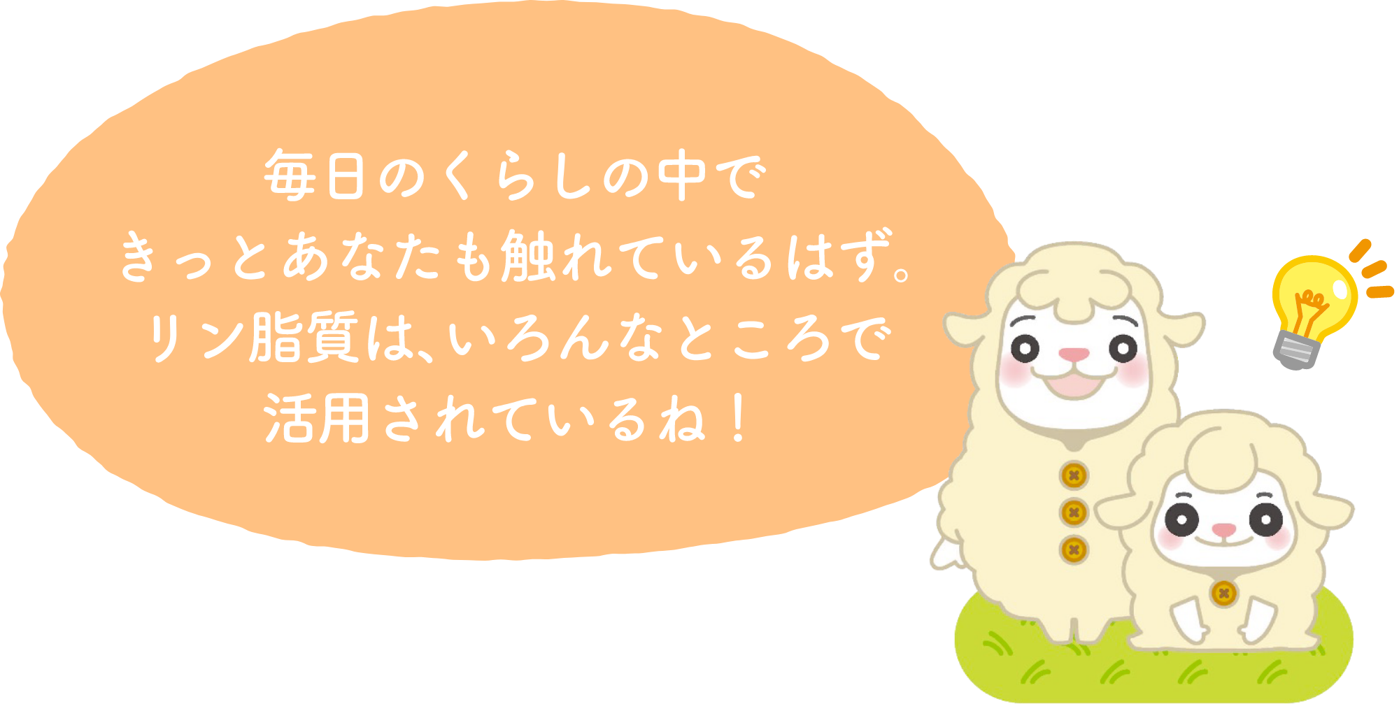 毎日の暮らしの中できっとあなたも触れているはず、リン脂質は、いろんなところで活用されているね！